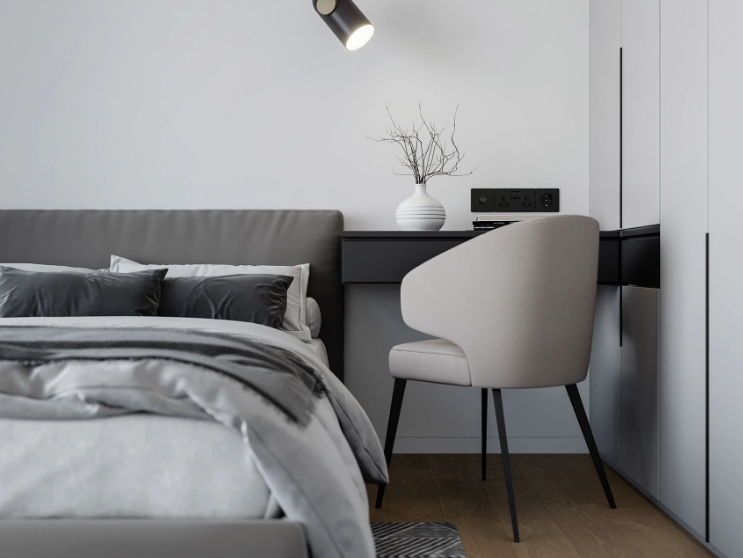 輕奢風全屋定制,高級灰衣柜書桌